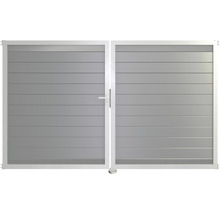 Doppeltor aus Aluminium mit horizontalen Lamellen