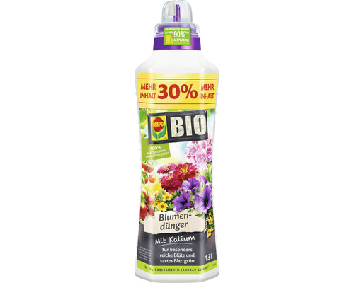 Flasche Compo Bio Blumendünger mit Kalium, 1,3 Liter Flasche Compo Bio Blumendünger mit Kalium, 1,3 Liter