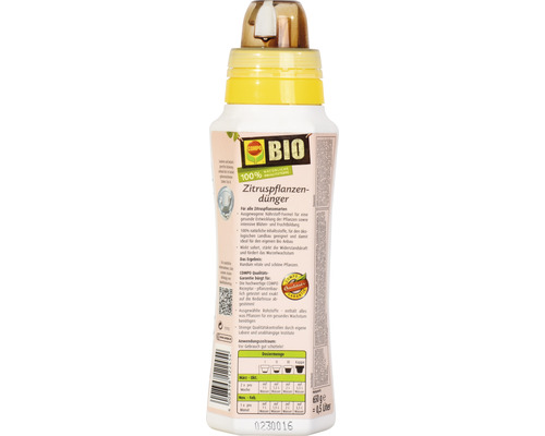 COMPO Bio Zitruspflanzendünger in einer 0,5 Liter Flasche