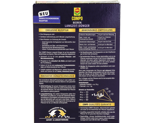 COMPO Beeren Langzeit-Dünger Packung für Beeren, Obst und Gemüse