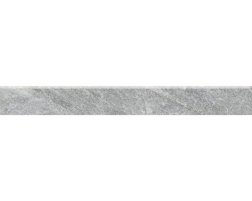 Feinsteinzeug Sockelfliese Bet Silver grey 7x60 cm rektifiziert Feinsteinzeugfliese mit matter Oberfläche
