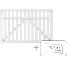 Weißes Gartentor aus Holz inklusive Beschläge