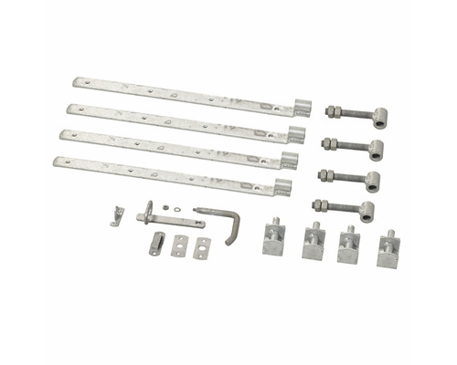 Torbandbeschlagset mit Bändern, Kloben und Riegel für Holztore