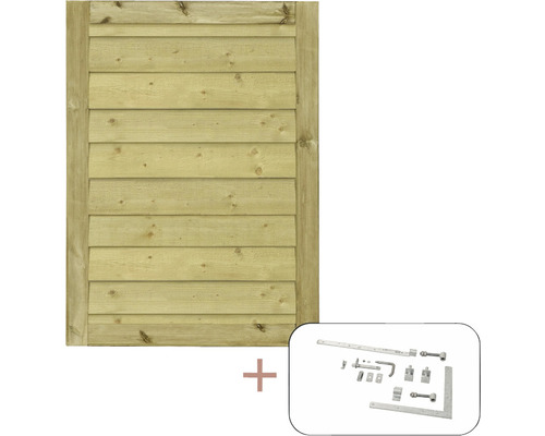 Holztor mit Beschlagsatz