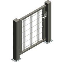 Gartentür aus Metall mit Gitter