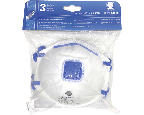 Atemschutzmasken FFP2 mit Filter, 3 Stück, verpackt