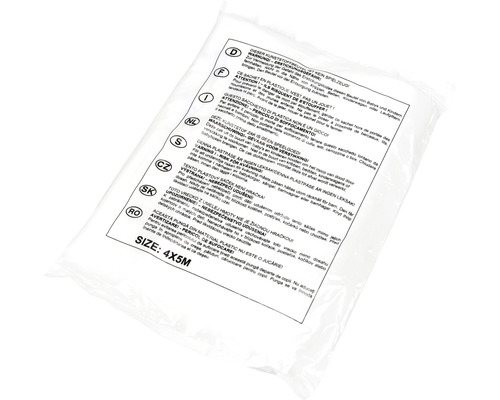 Plastikbeutel mit Warnhinweisen, Größe 4 x 5 Meter