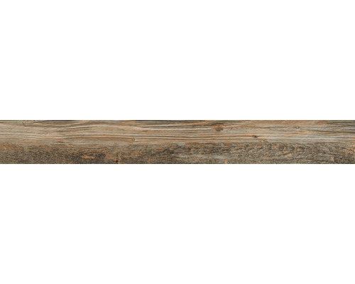 Feinsteinzeug Sockel Tilglio Natura 7,5x62 cm braungrün Fliesen in Holzoptik
