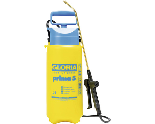 GLORIA prima 5 - Drucksprühgerät 5 L, Gartenspritze inkl. Messing-Lanze und Düse