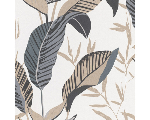 Vliestapete 10332-15 Elle Decoration 3 Blätter Beige Tapete mit Blattmuster