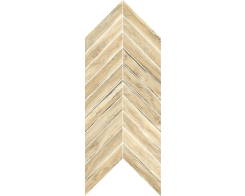Feinsteinzeugmosaik Sherwood chevron maple 24x50 cm Pfeilmuster Fliese in Holzoptik