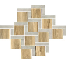 Dekorfliese mit Holz- und Steineffekt
