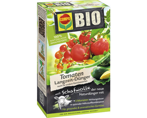 Tomaten-Langzeit-Dünger mit Schafwolle Compo Bio 750 g COMPO BIO Tomaten Langzeit-Dünger mit Schafwolle für ökologischen Landbau geeignet