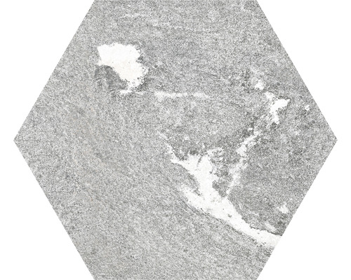 Sechseckige Bodenfliese mit Steinoptik