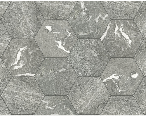 Sechseckige Wandfliesen mit Steinoptik