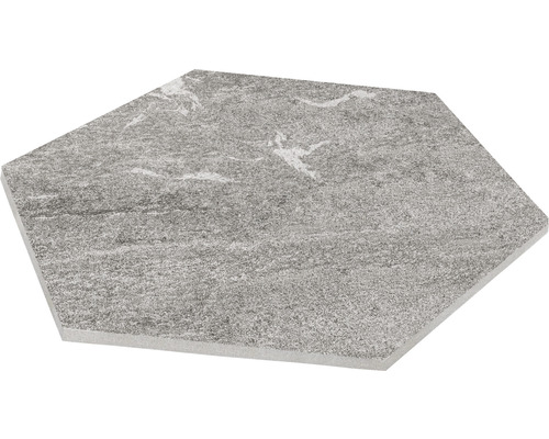 Sechseckige Bodenfliese mit Steinoptik