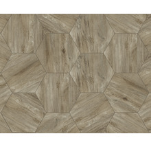 Sechseckige Bodenfliesen mit Holzoptik