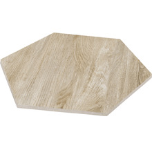 Sechseckige Bodenfliese in Holzoptik