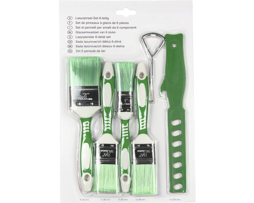 Lasurpinsel Set sechsteilig inklusive Farbwalze