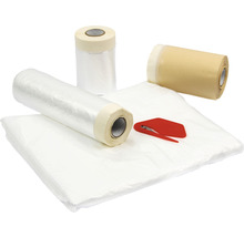 Abdeckfolien, Abdeckpapier und Schneidwerkzeug für Malerarbeiten