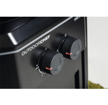 Nahaufnahme von den Reglern des Outdoorchef Gasgrills
