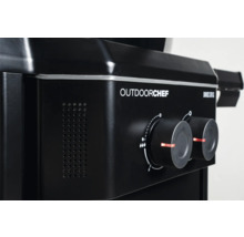 Outdoorchef Logo und Drehregler eines Gasgrills