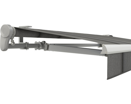 SOLUNA Gelenkarmmarkise Trend 5x2,5 Stoff Dessin D419 Gestell E6EV1 silber eloxiert Antrieb links inkl. Kurbel SOLUNA Gelenkarmmarkise Trend 5x2,5 Stoff Dessin D419 Gestell E6EV1 silber eloxiert Antrieb links inkl. Kurbel