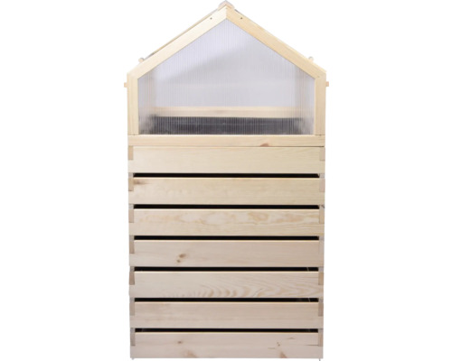 Hochbeet aus Holz mit Frühbeetaufsatz