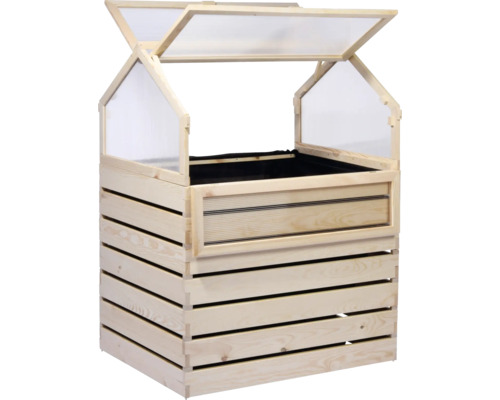 Hochbeet mit Frühbeetaufsatz aus Holz