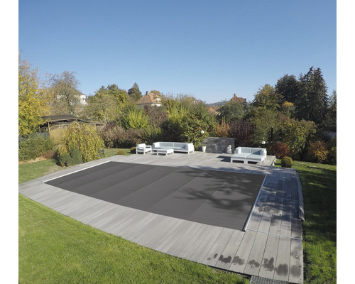 Rollabdeckung Flex für Pools anthrazit 8 x 4 m für Sommer und Winter