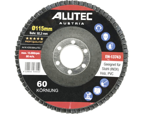 Alutec Fächerscheibe, Durchmesser 115 mm, Körnung 60
