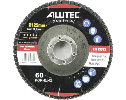 Alutec Fächerscheibe, Durchmesser 125 Millimeter, Körnung 60