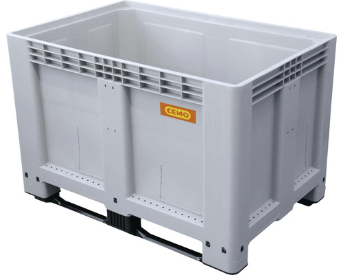 Kunststoff-Großbehälter mit Füßen und Cemo Logo