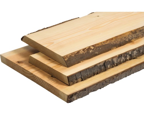 Massivholzbrett beidseitig unbesäumt mit Baumkante 30x300x1200 mm