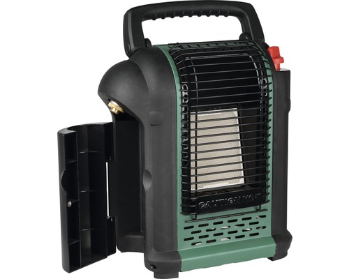 Tragbarer Gasheizer mit Schutzgitter und Tragegriff