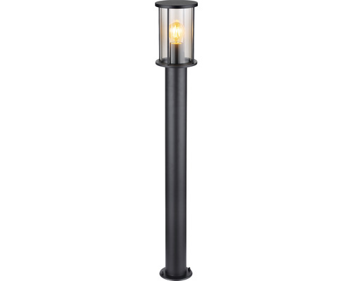 Stehleuchte Globo GRACEY E27 60 W, Ø 143 x H 1000 mm, 1-flammig IP 54 schwarz Schwarze Sockelleuchte mit klarem Glas