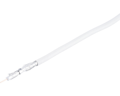 Koaxialkabel S-Impuls Koaxial 1 x 1 mm² 110dB/4G 25 m weiß Koaxialkabel mit freiliegender Abschirmung