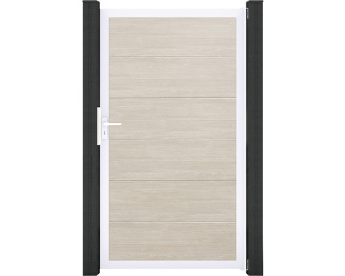 Gartentor mit horizontaler Paneelstruktur und Griff