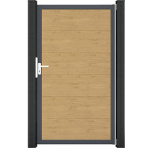 Gartentor mit Holzpaneelen und Rahmen