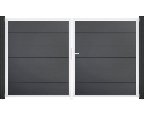 Doppeltor aus Aluminium mit horizontalen Lamellen