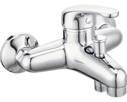 Glänzende Chrom-Badewannenarmatur zur Wandmontage