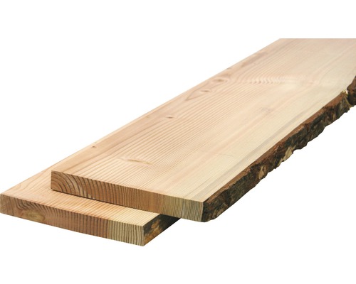 Massivholzbrett Douglasie einseitig unbesäumt mit Baumkante 30x200-250x2000 mm-0