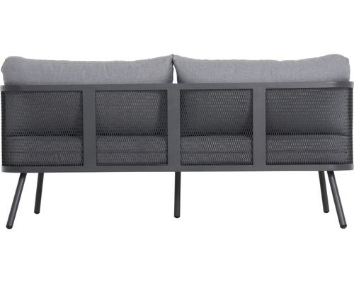 Zweisitzer Gartenbank aus Metall mit Kissen