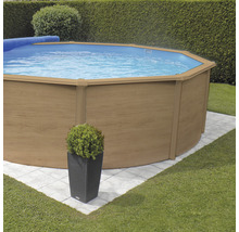 Aufstellpool Stahlwandpool-Set Steely Supreme Wood rund Ø 360x130 cm inkl. Sandfilteranlage, Skimmer, Leiter, Filtersand, Bodenschutzvlies & Anschlussschlauch Holzoptik-thumb-1 Aufstellpool Stahlwandpool-Set Steely Supreme Wood rund Ø 360x130 cm inkl. Sandfilteranlage, Skimmer, Leiter, Filtersand, Bodenschutzvlies & Anschlussschlauch Holzoptik-thumb-1