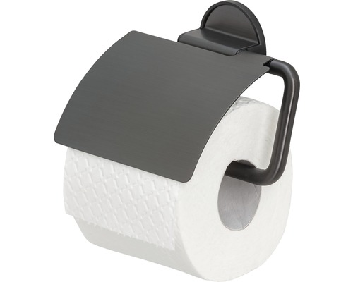 Toilettenpapierhalter Tiger Tune Black Metal mit Deckel