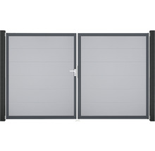 Doppelflügeltor aus Aluminium mit Griff