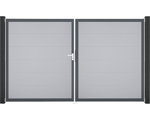 Doppelflügeltor aus Aluminium mit Griff