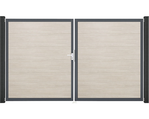 Doppeltor aus Aluminium mit horizontalen Paneelen