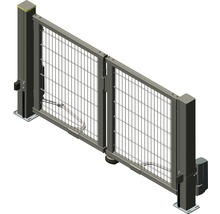 Doppelflügeltor mit Drahtgitterfüllung und Antrieb