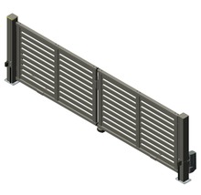 Schiebetor aus Metall mit horizontalen Lamellen